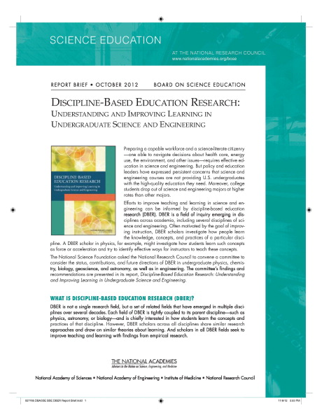 DBER Briefing Front Page