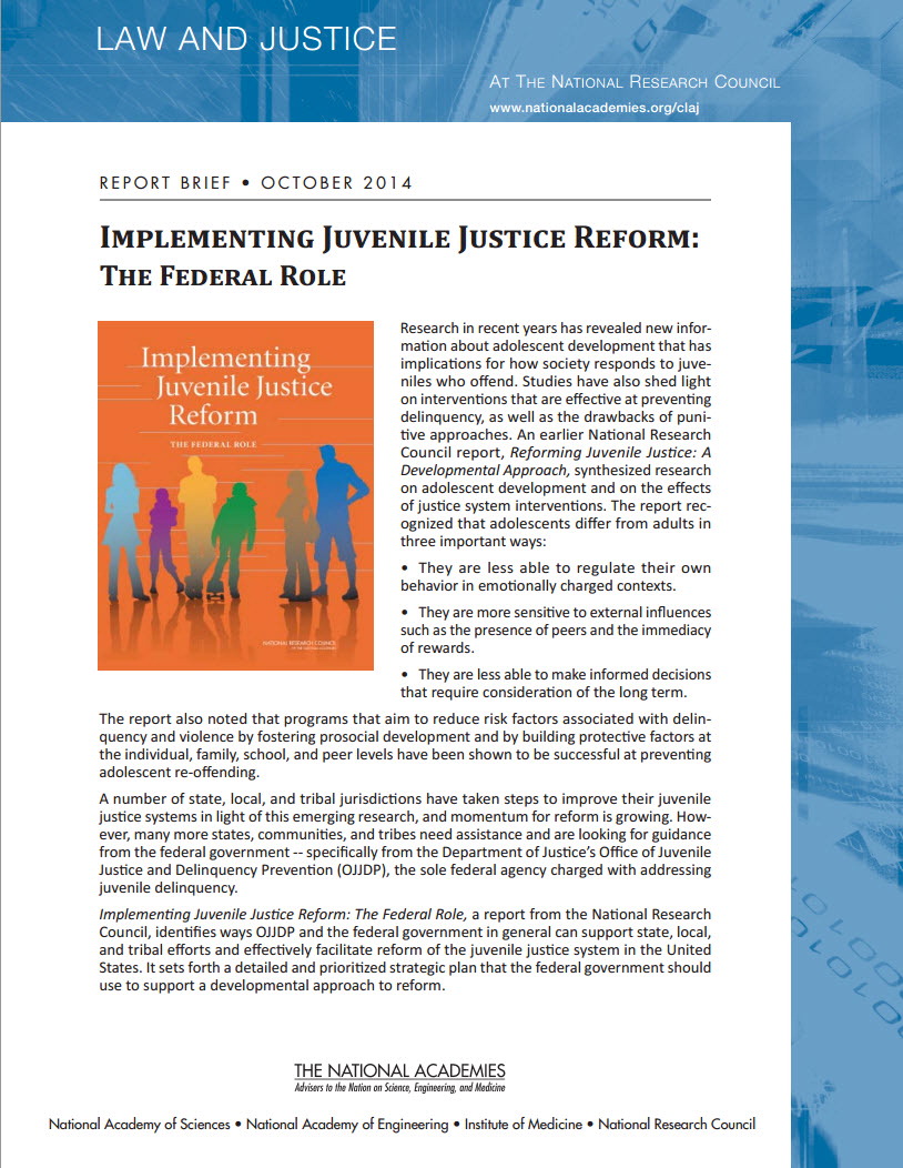 Implementing Juvenile Justice Reform
