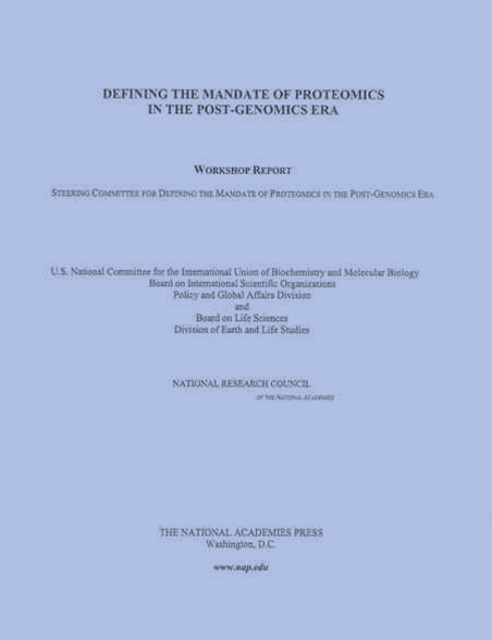 Report Cover: Defining Mandate (Proteomics)